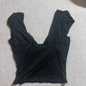 Black V-Neck Going-Out Top